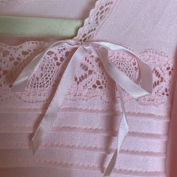 VTG Vanity Fair Womens Pink Brushed Nylon Nightgown Size Medium Cottage Feminine - Picture 7 of 14